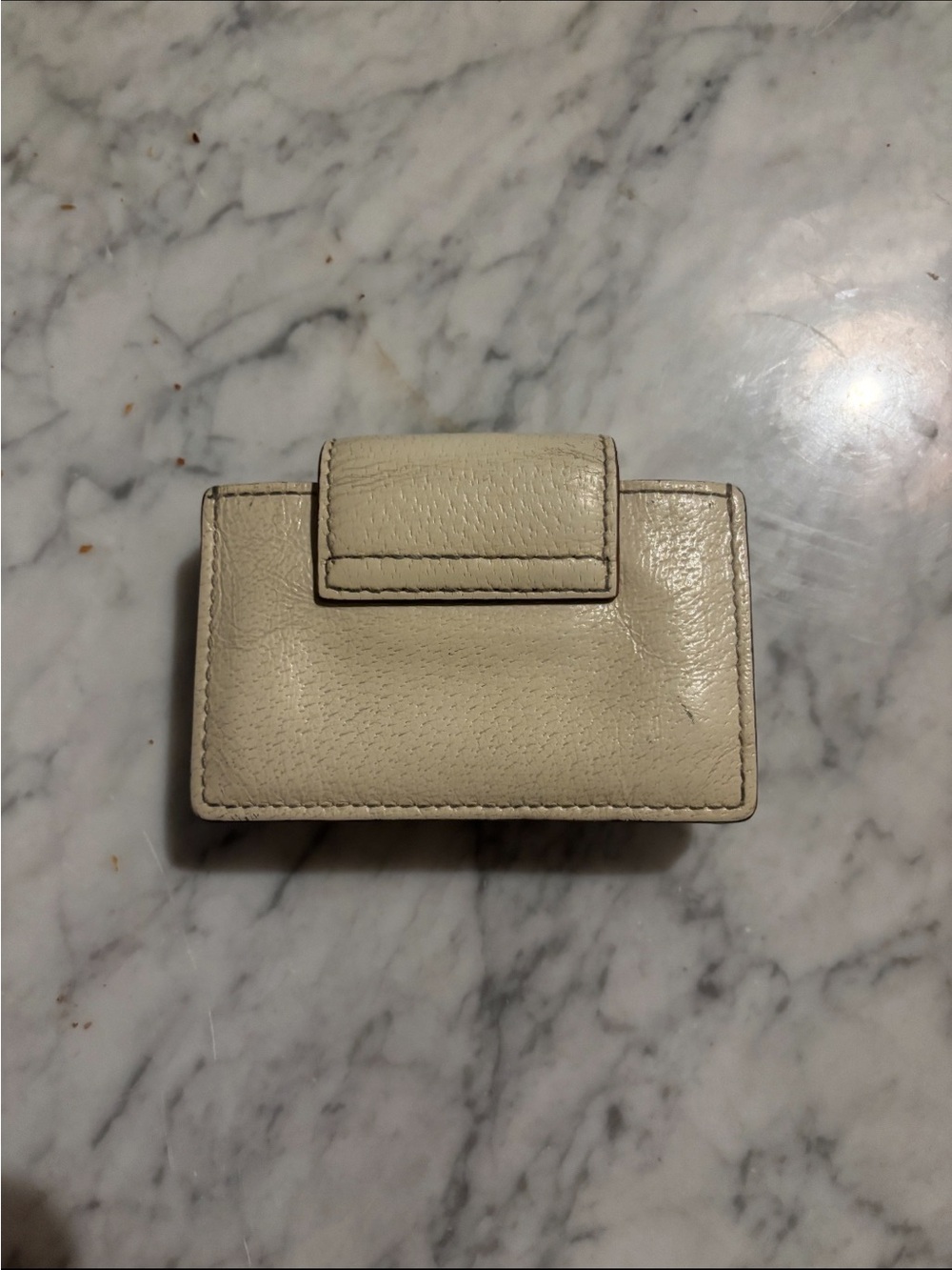 kate spade Cream Leather card case with Gold Turnlock - Picture 3 of 5
